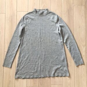 COS 100% Wool Mock Neck Sweater in Light Grey Size S